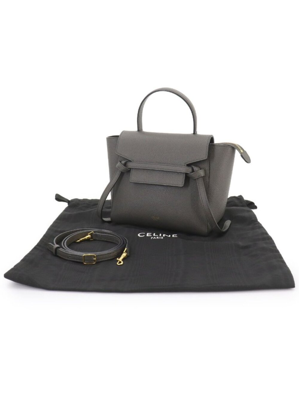 ★SOLD★ Celine Belt Bag Nano 2-Way Leather Gray - Picture 2 of 10